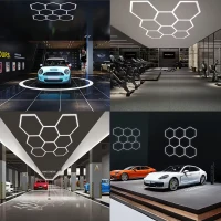 RealG RC-K-2077 LED osvetľovací panel v tvare šesťuholníka, 280 W, 6500 K, 257 × 244 cm
