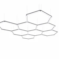 RealG RC-K-2077 LED osvetľovací panel v tvare šesťuholníka, 280 W, 6500 K, 257 × 244 cm