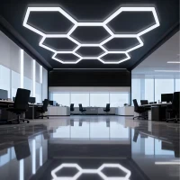 RealG RC-K-2077 LED osvetľovací panel v tvare šesťuholníka, 280 W, 6500 K, 257 × 244 cm