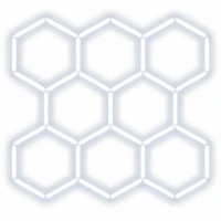 RealG RC-K-2077 LED osvetľovací panel v tvare šesťuholníka, 280 W, 6500 K, 257 × 244 cm