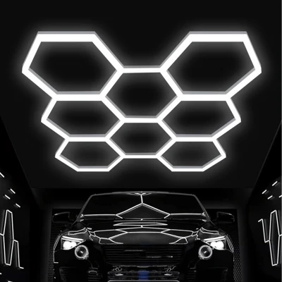 RealG RC-K-2077 LED osvetľovací panel v tvare šesťuholníka, 280 W, 6500 K, 257 × 244 cm