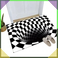 RealG RC-K-1173 Rohožka s 3D efektem 60 x 40 cm, černobílá iluze
