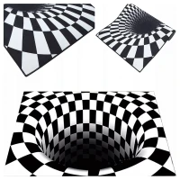 RealG RC-K-1173 Rohožka s 3D efektem 60 x 40 cm, černobílá iluze