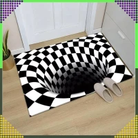 RealG RC-K-1173 Rohožka s 3D efektem 60 x 40 cm, černobílá iluze