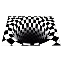 RealG RC-K-1173 Rohožka s 3D efektem 60 x 40 cm, černobílá iluze
