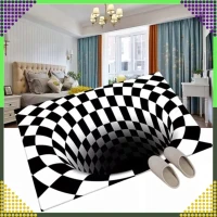 RealG RC-K-1173 Rohožka s 3D efektem 60 x 40 cm, černobílá iluze