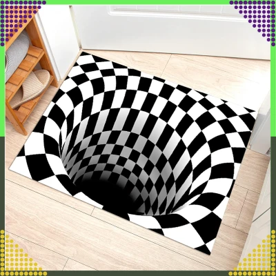 RealG RC-K-1173 Rohožka s 3D efektem 60 x 40 cm, černobílá iluze