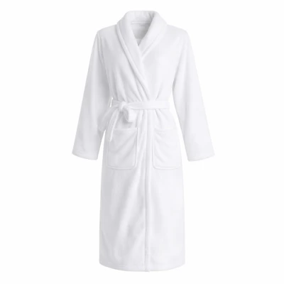 RealG RC-K-2127 Dámske hotelové župany, klasické, biele