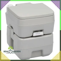 RealG RC-K-1828 Prenosná kempingová toaleta so splachovaním, sivá
