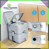 RealG RC-K-1828 Prenosná kempingová toaleta so splachovaním, sivá