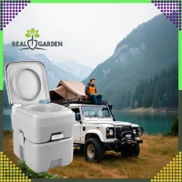 RealG RC-K-1828 Prenosná kempingová toaleta so splachovaním, sivá