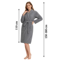 RealG RC-K-2128 Dámske hotelové župany, klasické, sivé