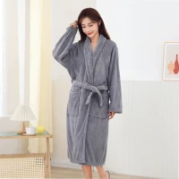 RealG RC-K-2128 Dámske hotelové župany, klasické, sivé