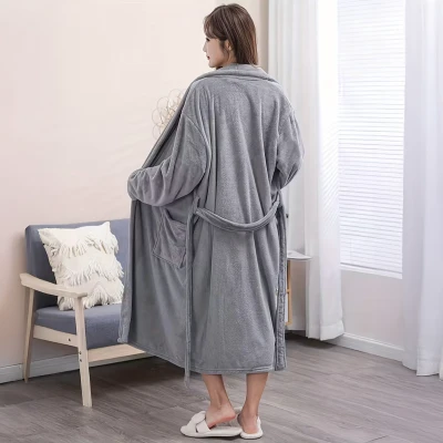 RealG RC-K-2128 Dámske hotelové župany, klasické, sivé
