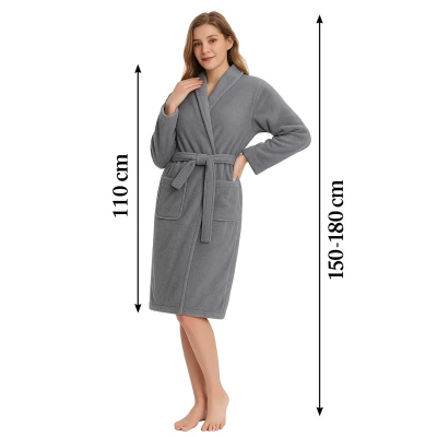 RealG RC-K-2128 Dámske hotelové župany, klasické, sivé