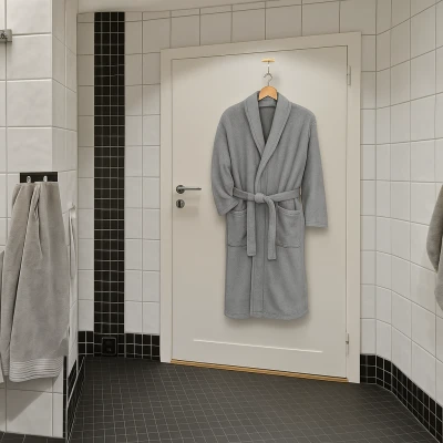 RealG RC-K-2128 Dámske hotelové župany, klasické, sivé