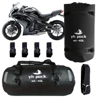 RealG RC-K-1426 Vodotesná motocyklová taška 40 l, čierna