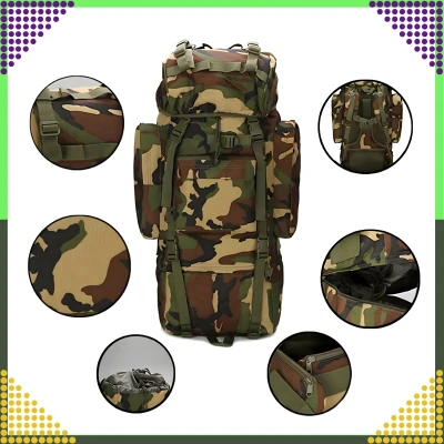 RealG RC-K-1116 Taktický vojenský turistický batoh 65 l, kamufláž