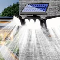 RealG RC-K-2141 Solárna lampa s pohybovým a súmrakom senzorom, 74 LED diód, 500 lm, IP44