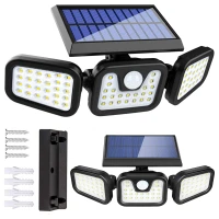 RealG RC-K-2141 Solárna lampa s pohybovým a súmrakom senzorom, 74 LED diód, 500 lm, IP44