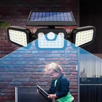 RealG RC-K-2141 Solárna lampa s pohybovým a súmrakom senzorom, 74 LED diód, 500 lm, IP44