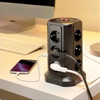 RealG RC-K-1642 Stojanová přepěťová zásuvková lišta 12 zásuvek, 5x USB