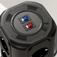 RealG RC-K-1642 Stojanová přepěťová zásuvková lišta 12 zásuvek, 5x USB