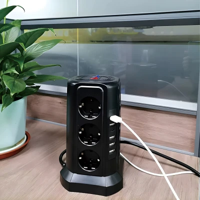 RealG RC-K-1642 Stojanová přepěťová zásuvková lišta 12 zásuvek, 5x USB