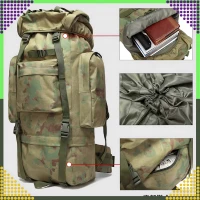 RealG RC-K-1125 Taktický vojenský turistický batoh 65 l, zelená kamufláž