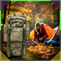 RealG RC-K-1125 Taktický vojenský turistický batoh 65 l, zelená kamufláž