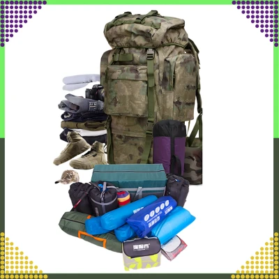 RealG RC-K-1125 Taktický vojenský turistický batoh 65 l, zelená kamufláž