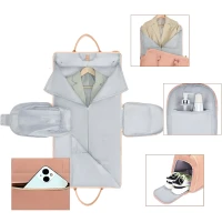 RealG RC-K-1698 Skladateľná cestovná taška na obleky a šaty, 55 l, 2 v 1, ružová