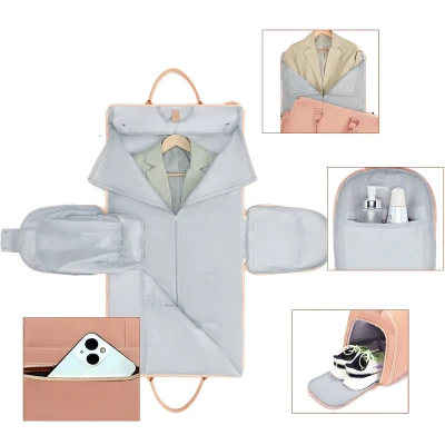 RealG RC-K-1698 Skladateľná cestovná taška na obleky a šaty, 55 l, 2 v 1, ružová