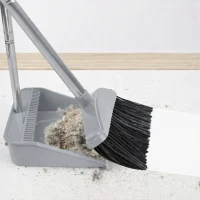 RealG RC-K-1253 Čistiaca sada s metlou, lopatkou, 3-v-1 stierkou na okná, sivá