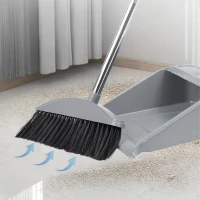RealG RC-K-1253 Čistiaca sada s metlou, lopatkou, 3-v-1 stierkou na okná, sivá