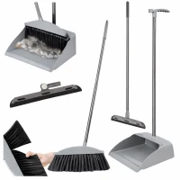 RealG RC-K-1253 Čistiaca sada s metlou, lopatkou, 3-v-1 stierkou na okná, sivá