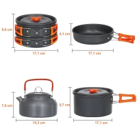 RealG RC-K-1275 Sada kempingového nádobí pro 2 osoby, XXL 