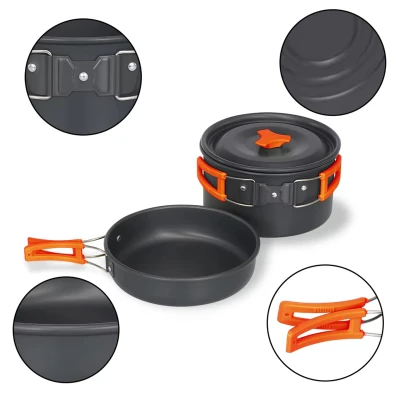 RealG RC-K-1275 Sada kempingového nádobí pro 2 osoby, XXL 