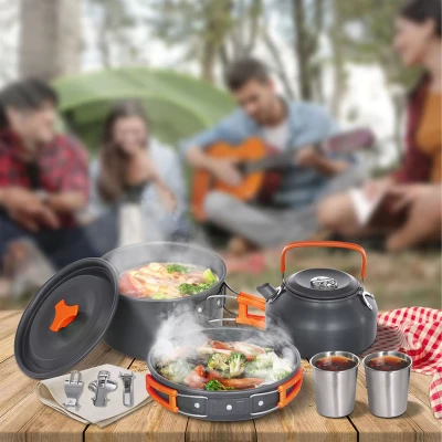 RealG RC-K-1275 Sada kempingového nádobí pro 2 osoby, XXL 