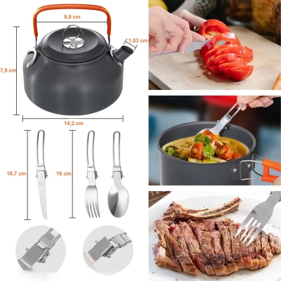 RealG RC-K-1275 Sada kempingového nádobí pro 2 osoby, XXL 