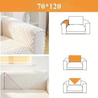 RealG RC-K-1182 Přehoz na pohovku elastický 70 x 120 cm, bílý