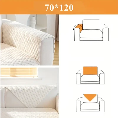 RealG RC-K-1182 Přehoz na pohovku elastický 70 x 120 cm, bílý