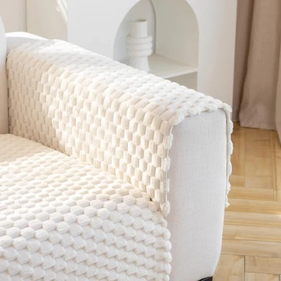 RealG RC-K-1182 Přehoz na pohovku elastický 70 x 120 cm, bílý