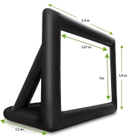 RealG 1087 Velké nafukovací projekční plátno s ventilátorem 2,4 x 1,8 m