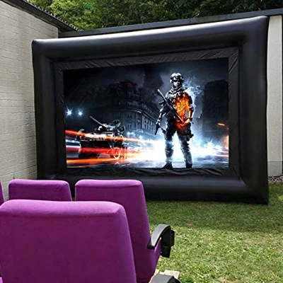 RealG 1087 Velké nafukovací projekční plátno s ventilátorem 2,4 x 1,8 m
