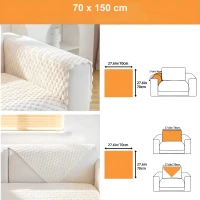 RealG RC-K-1183 Přehoz na pohovku elastický 70 x 150 cm, bílý
