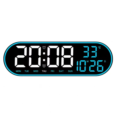 RealG RC-K-1624 Nástenné digitálne LED hodiny s diaľkovým ovládaním, 38 cm