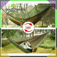 RealG RC-K-878 Turistická hamaka s moskytiérou 140 x 260 cm, zelená