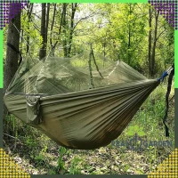 RealG RC-K-878 Turistická hamaka s moskytiérou 140 x 260 cm, zelená