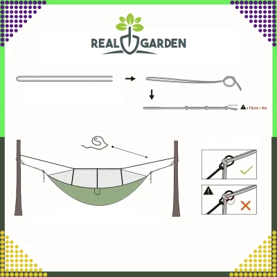 RealG RC-K-878 Turistická hamaka s moskytiérou 140 x 260 cm, zelená